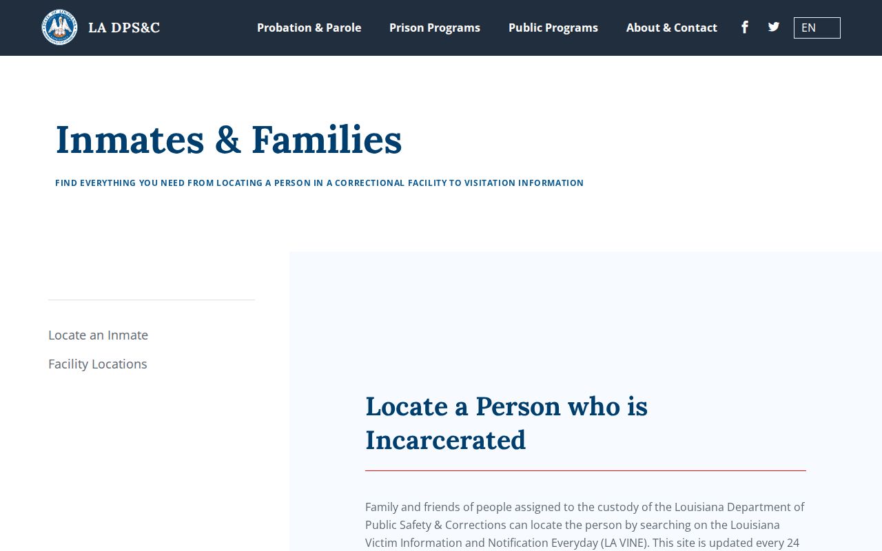 Washington Parish criminal history Louisiana imprisoned person locator