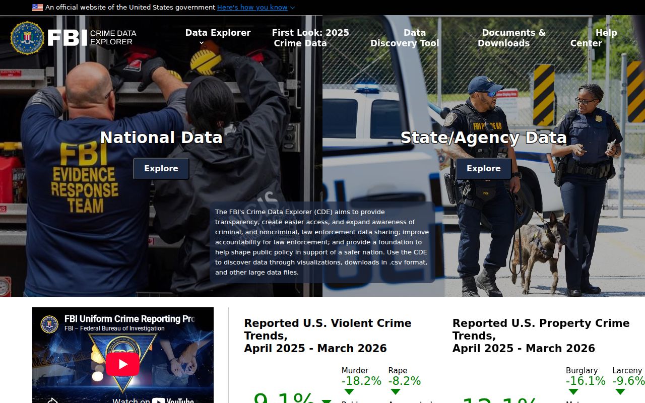 FBI Crime Data Explorer used to review Varnado agency data coverage