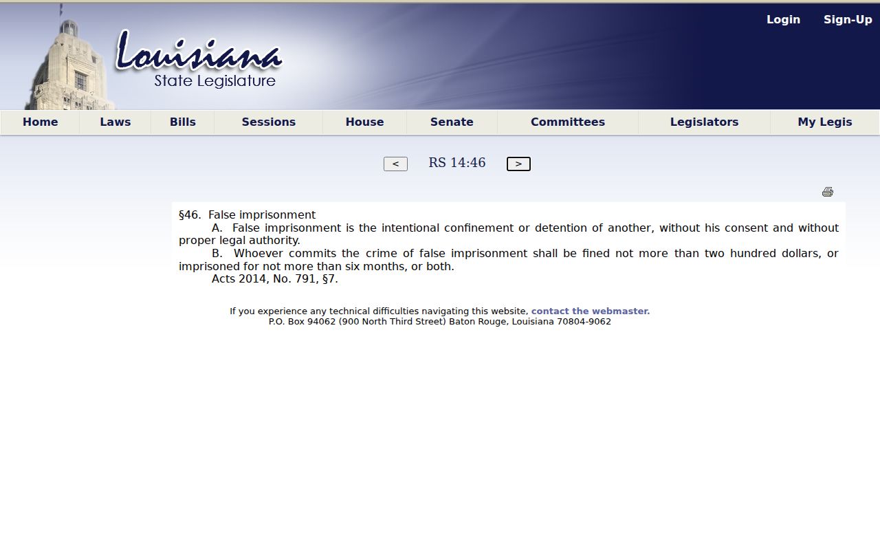 Washington Parish sex offender search Louisiana definitions